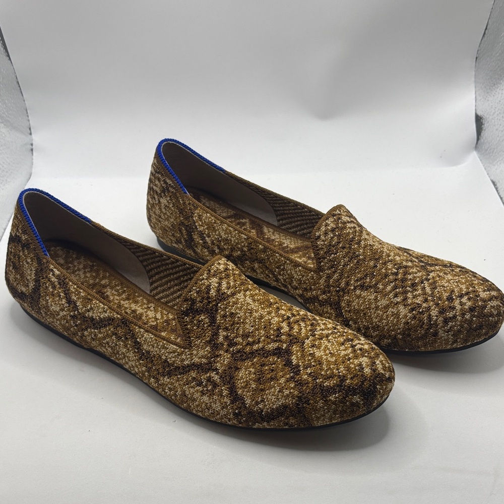 Rothy's The Loafer Bronze Python Slip On Comfort Sustainable SZ 9.5 casual